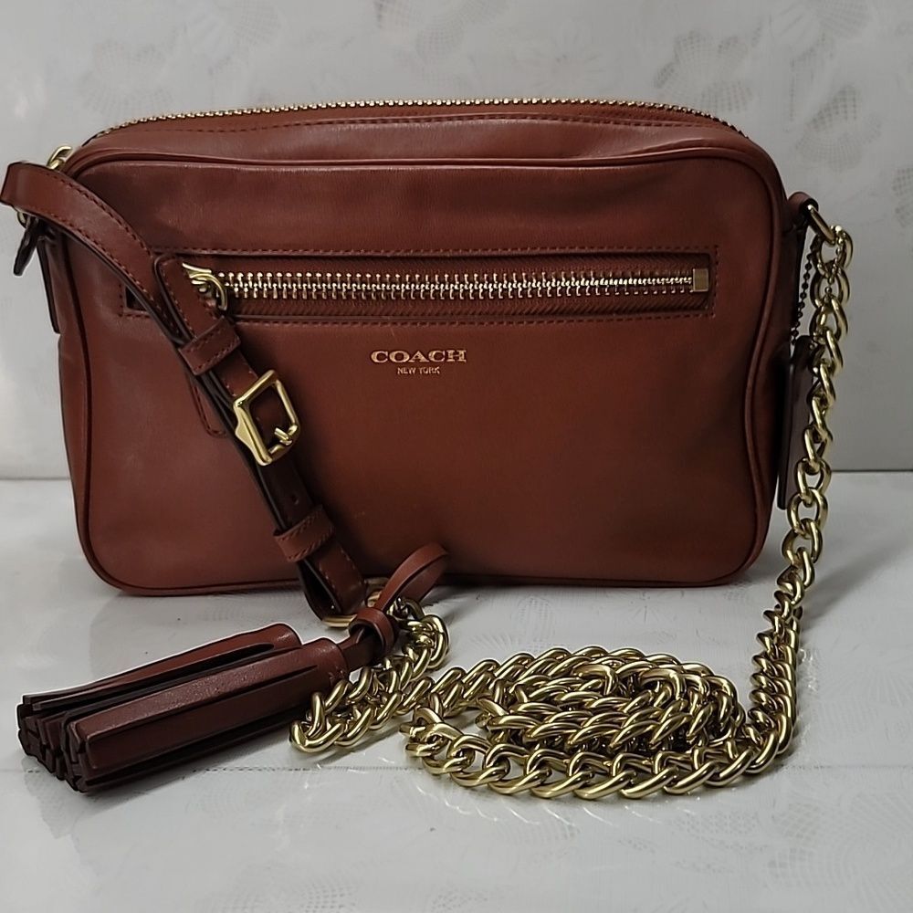 Coach Legacy Leather Flight Bag In Rich Brown With Gold Hardware - Picture 2 of 12